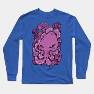 Octopus Squid Kraken Cthulhu Sea Creature - Spring Crocus Pink Long Sleeve T-Shirt